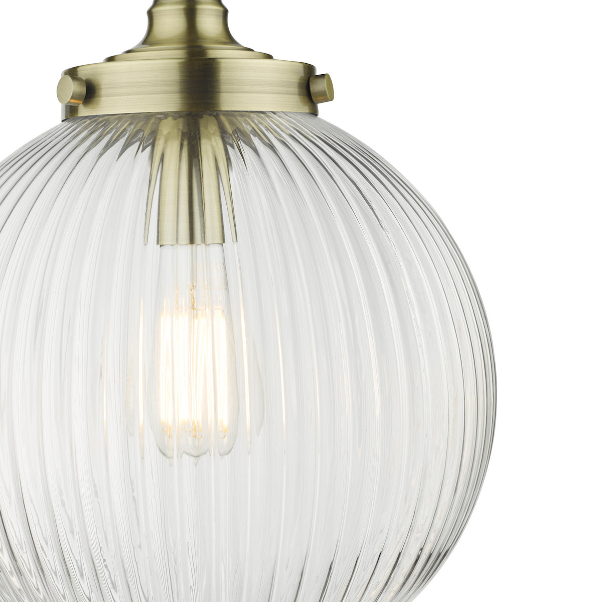 TAMARA 1LT PENDANT ANTIQUE BRASS CLEAR GLASS