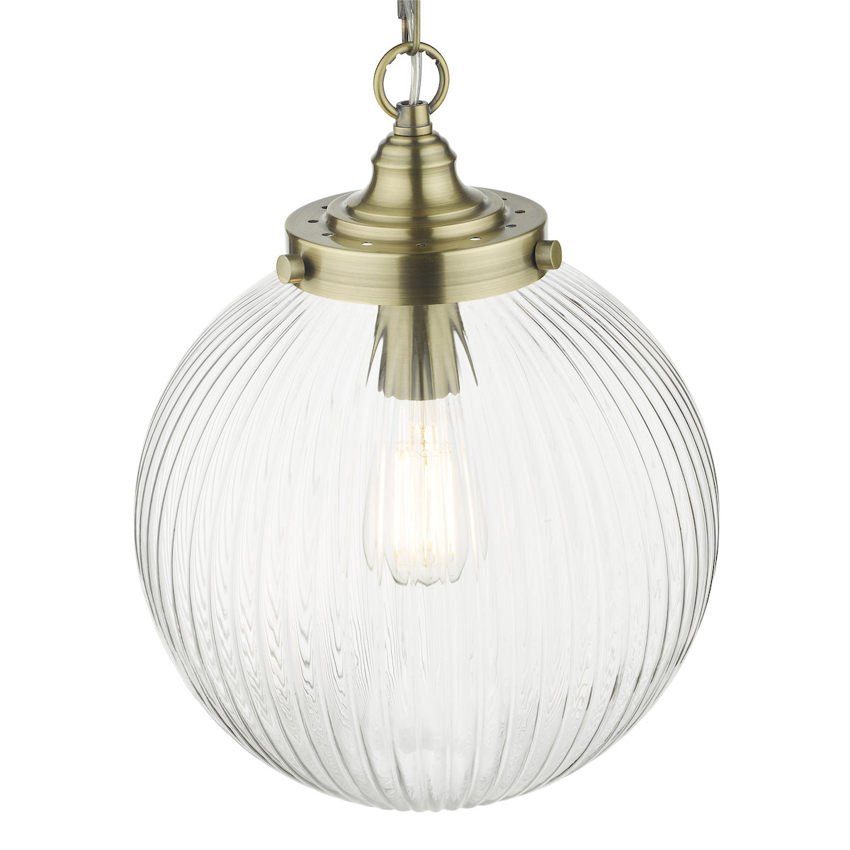 TAMARA 1LT PENDANT ANTIQUE BRASS CLEAR GLASS