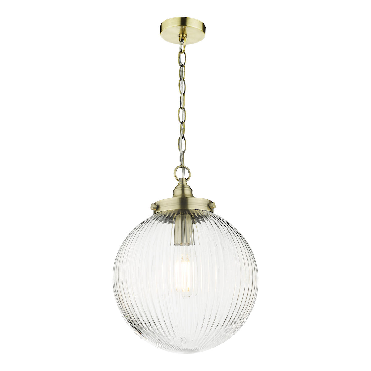 TAMARA 1LT PENDANT ANTIQUE BRASS CLEAR GLASS