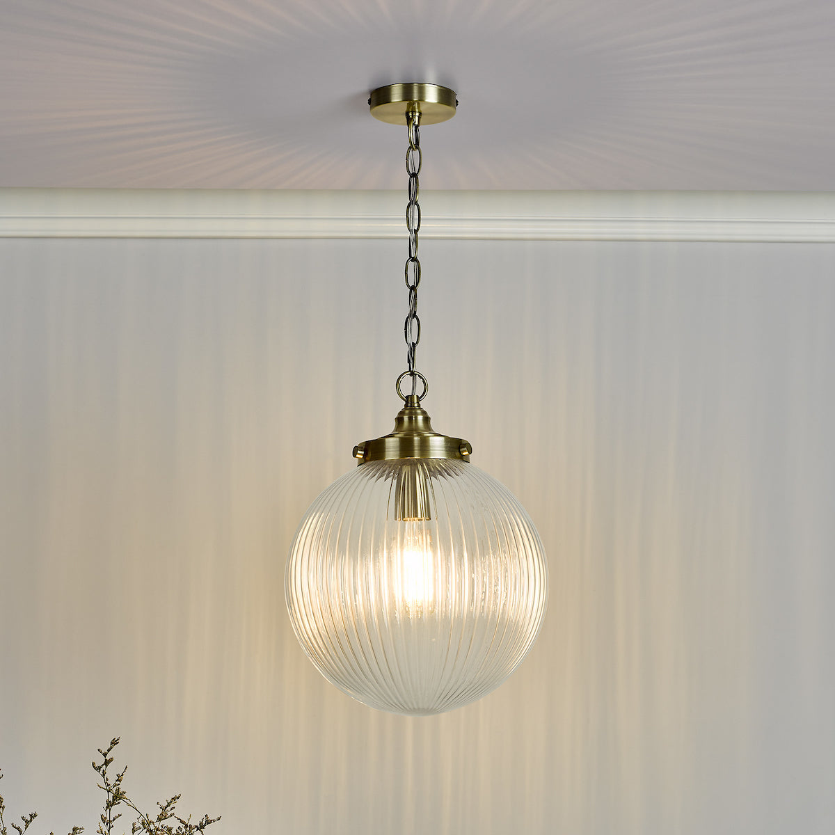 TAMARA 1LT PENDANT ANTIQUE BRASS CLEAR GLASS