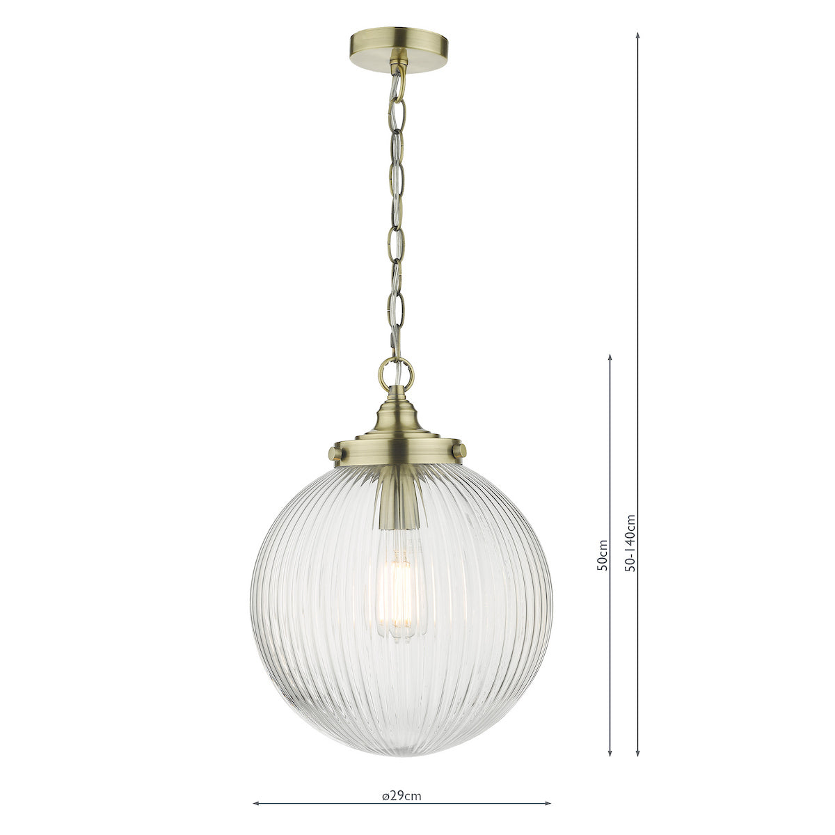 TAMARA 1LT PENDANT ANTIQUE BRASS CLEAR GLASS