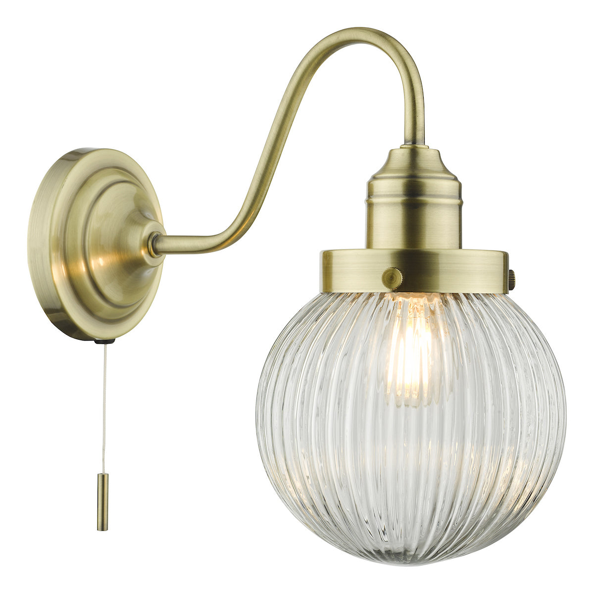 TAMARA 1LT WB ANTIQUE BRASS CLEAR GLASS
