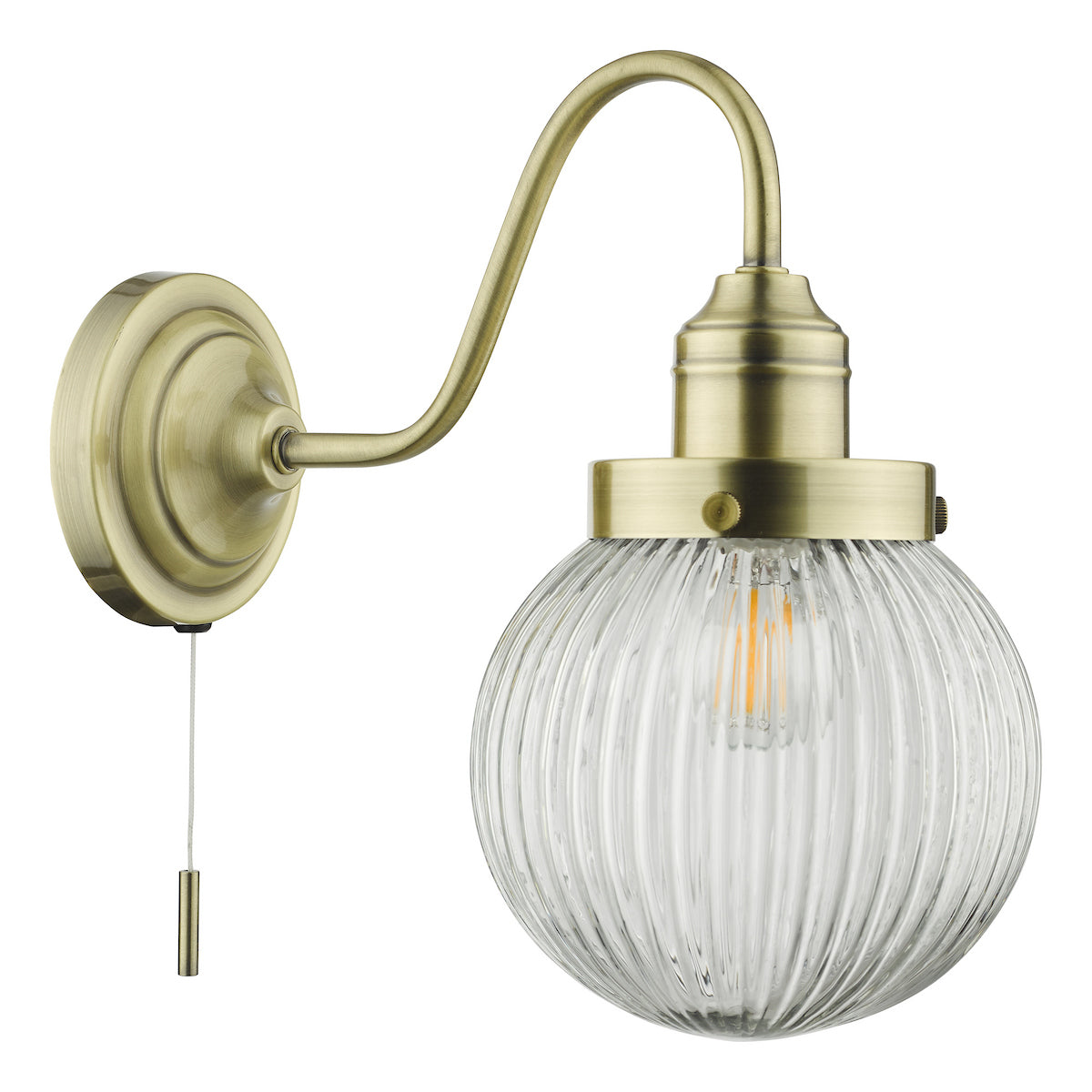 TAMARA 1LT WB ANTIQUE BRASS CLEAR GLASS