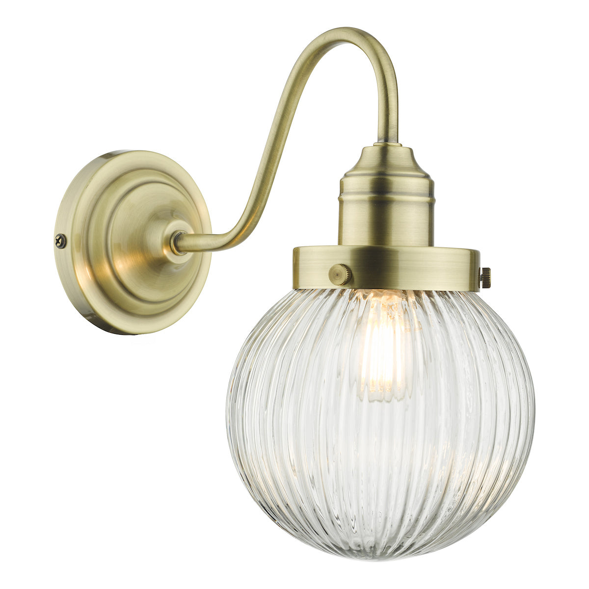 TAMARA 1LT WB ANTIQUE BRASS CLEAR GLASS