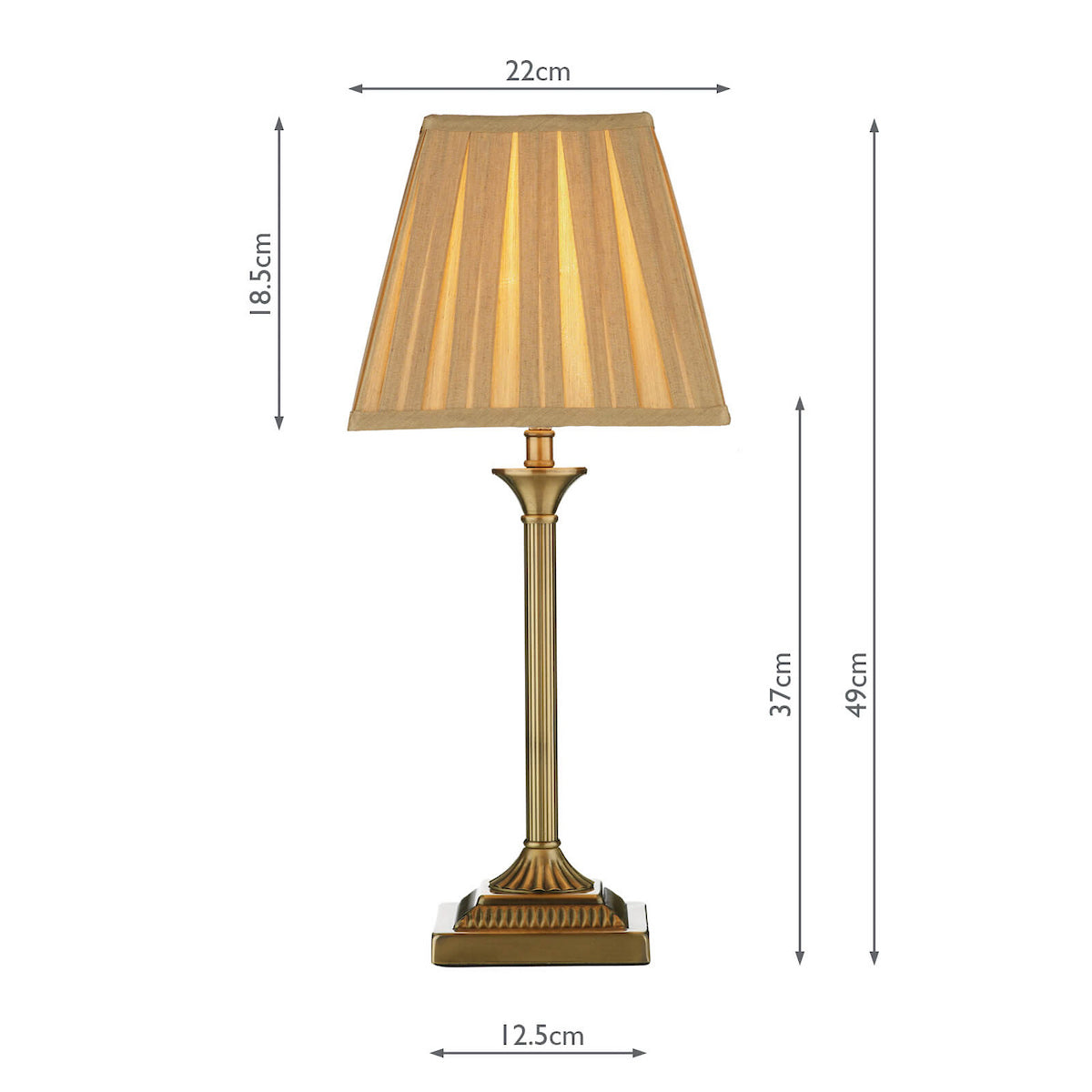 TAYLOR TABLE LAMP CW SHADE ANT BRA