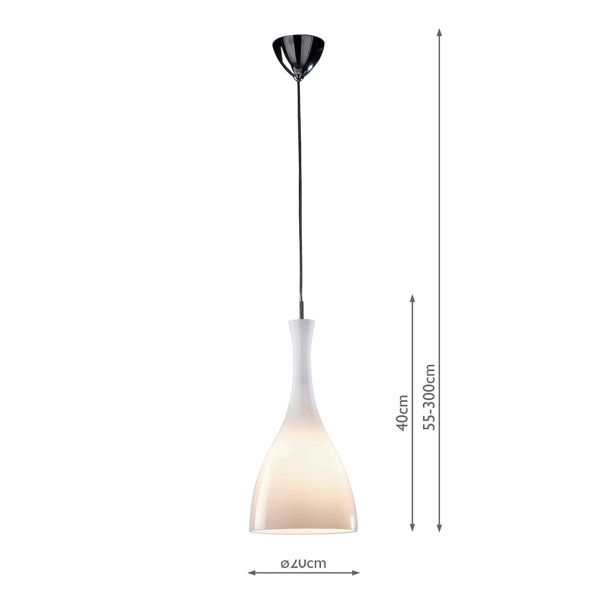TONE WHITE GLASS PENDANT