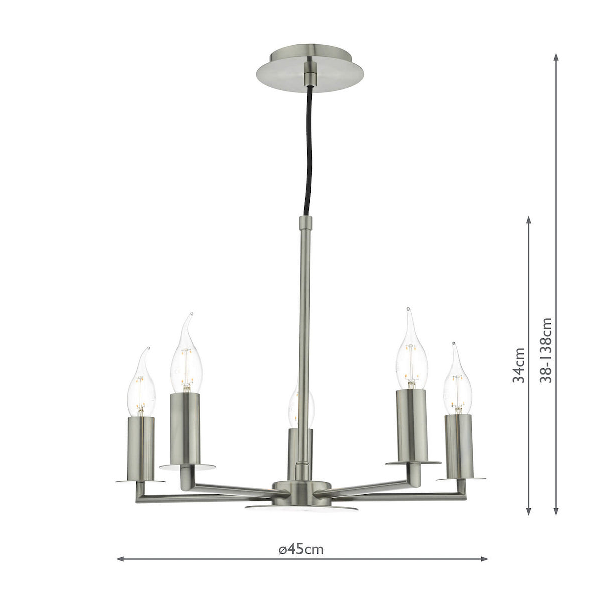 TYLER 5LT HEIGHT ADJUSTABLE PENDANT SAT NICKEL WIT