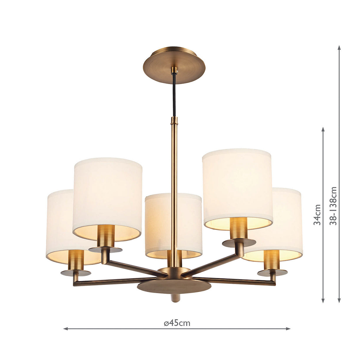 TYLER 5LT HEIGHT ADJUSTABLE DUAL MOUNT PENDANT BRO
