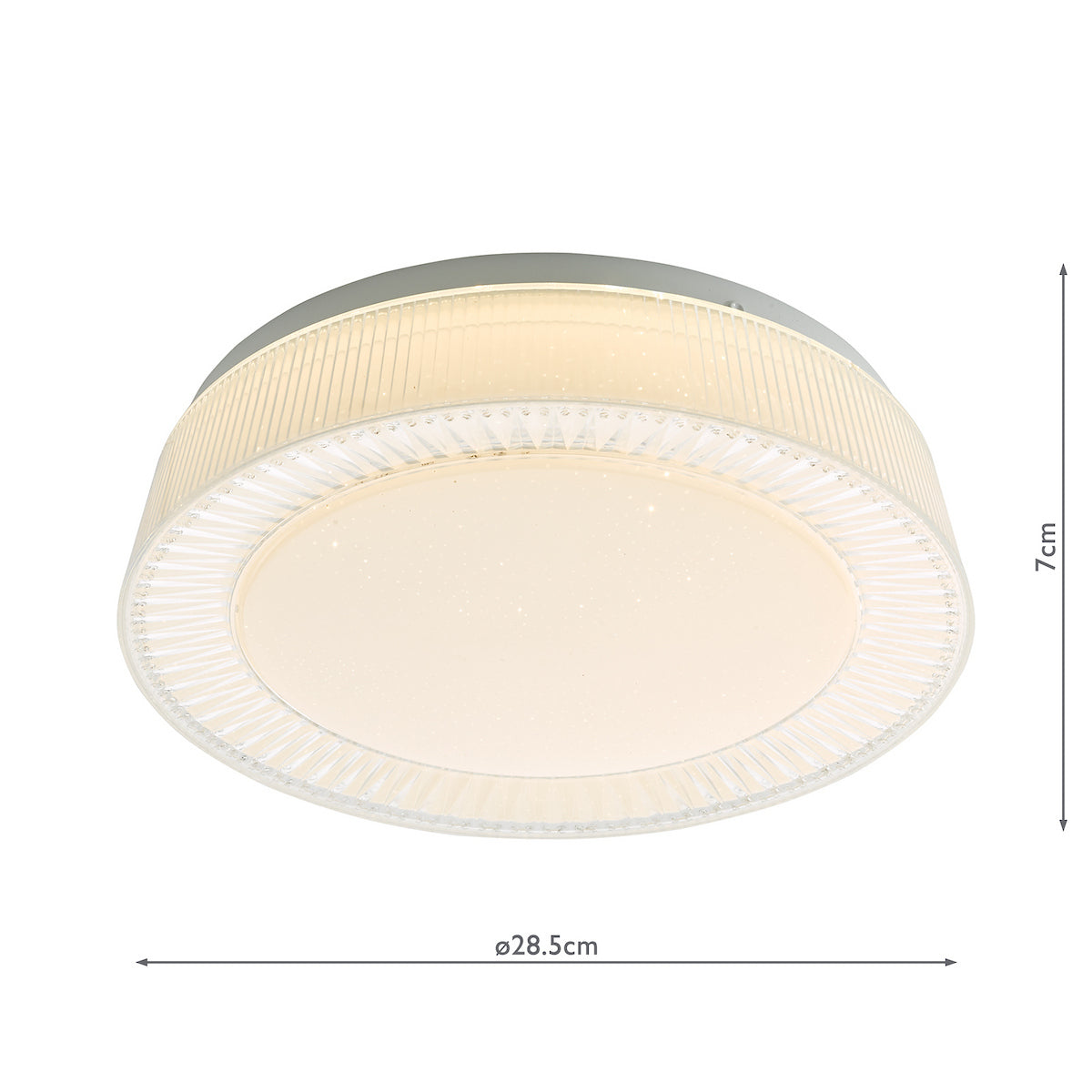 UDELL FLUSH CLEAR ACRYLIC 28CM LED