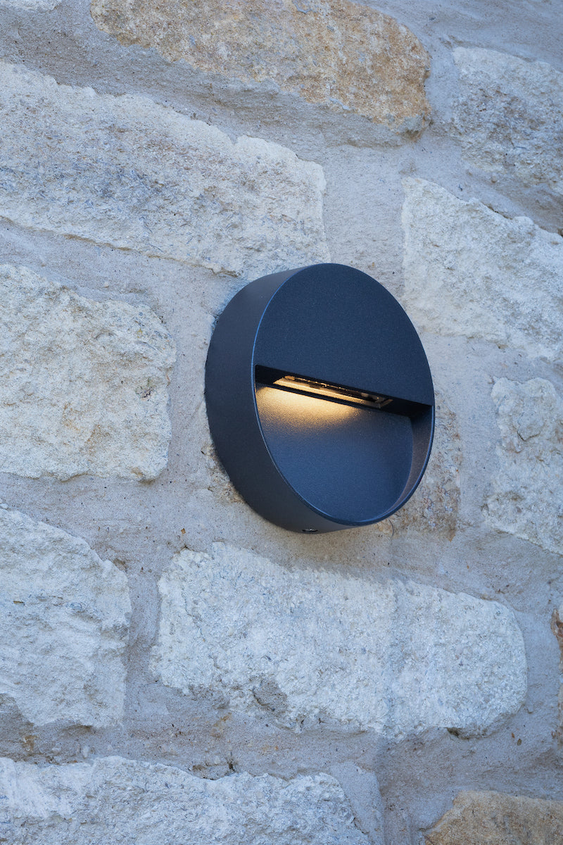 UGO 1LT W/LT ROUND EYELID ANTHRACITE IP65 LED