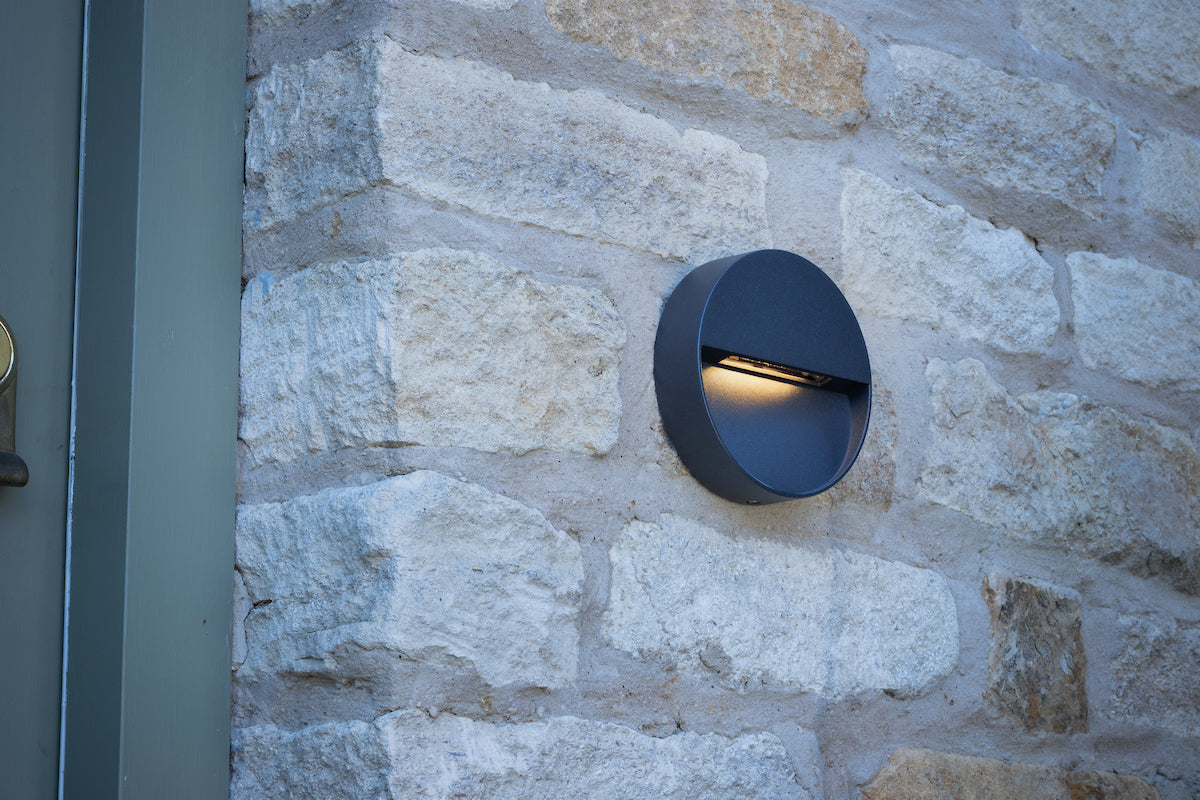 UGO 1LT W/LT ROUND EYELID ANTHRACITE IP65 LED