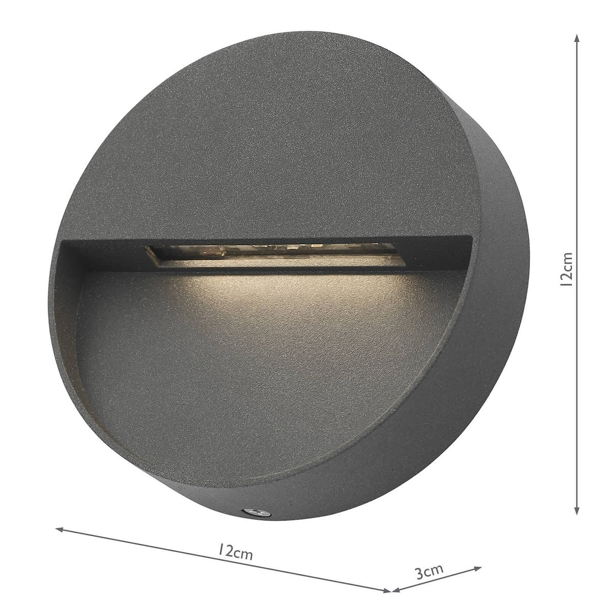 UGO 1LT W/LT ROUND EYELID ANTHRACITE IP65 LED