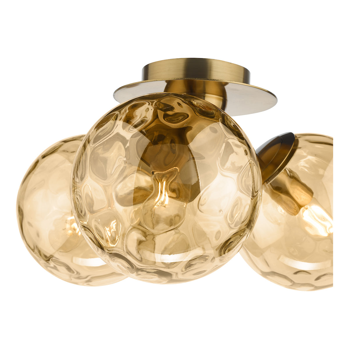 ULRIKA 3LT SEMI FLUSH ANT BRONZE WITH AMBER GLASS