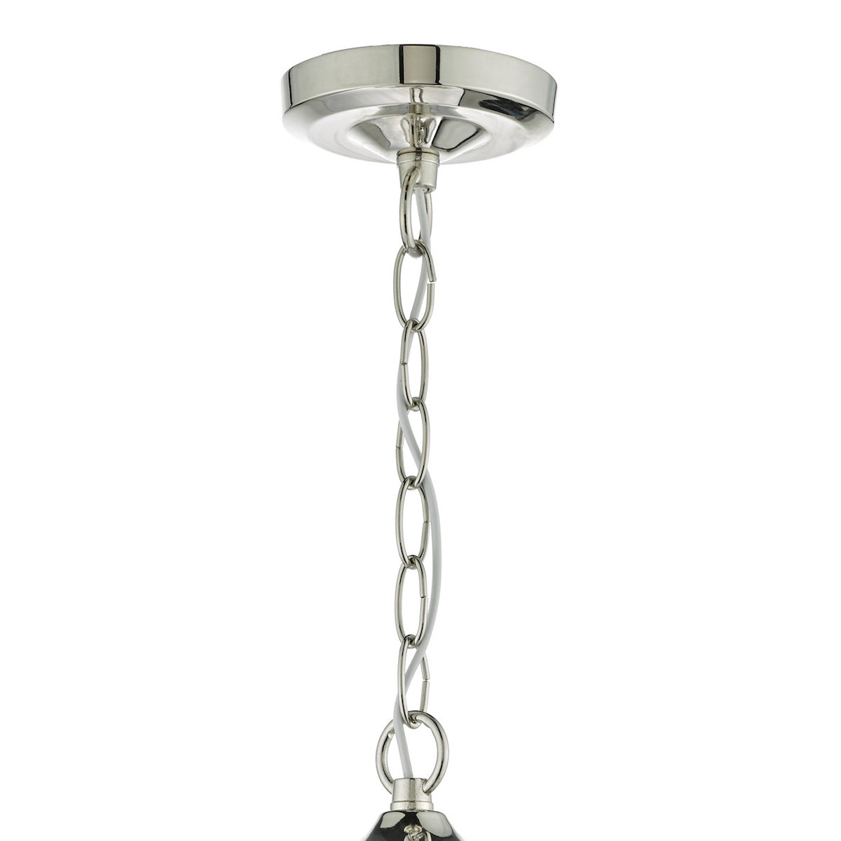 VANESSA 3LT PENDANT POL NICKEL/ CLEAR