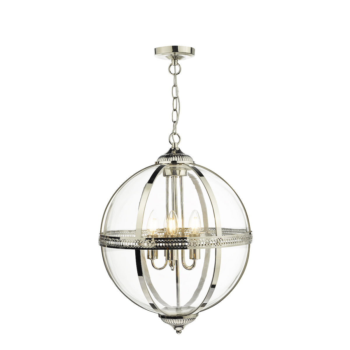 VANESSA 5LT PENDANT POL NICKEL / CLEAR