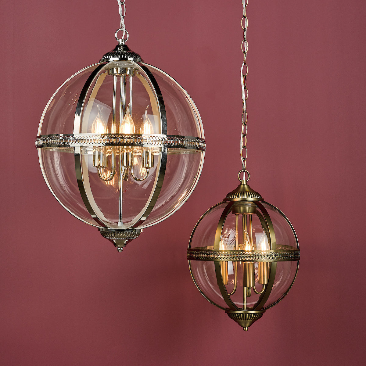 VANESSA 5LT PENDANT POL NICKEL / CLEAR