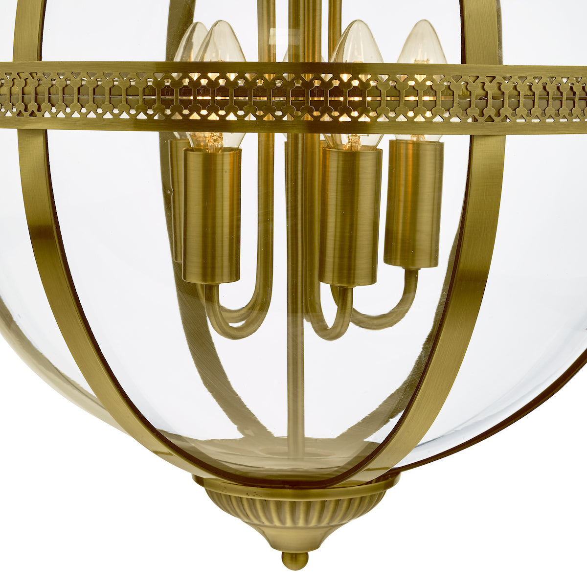 VANESSA 5LT PENDANT ANTIQUE BRASS / CLEAR