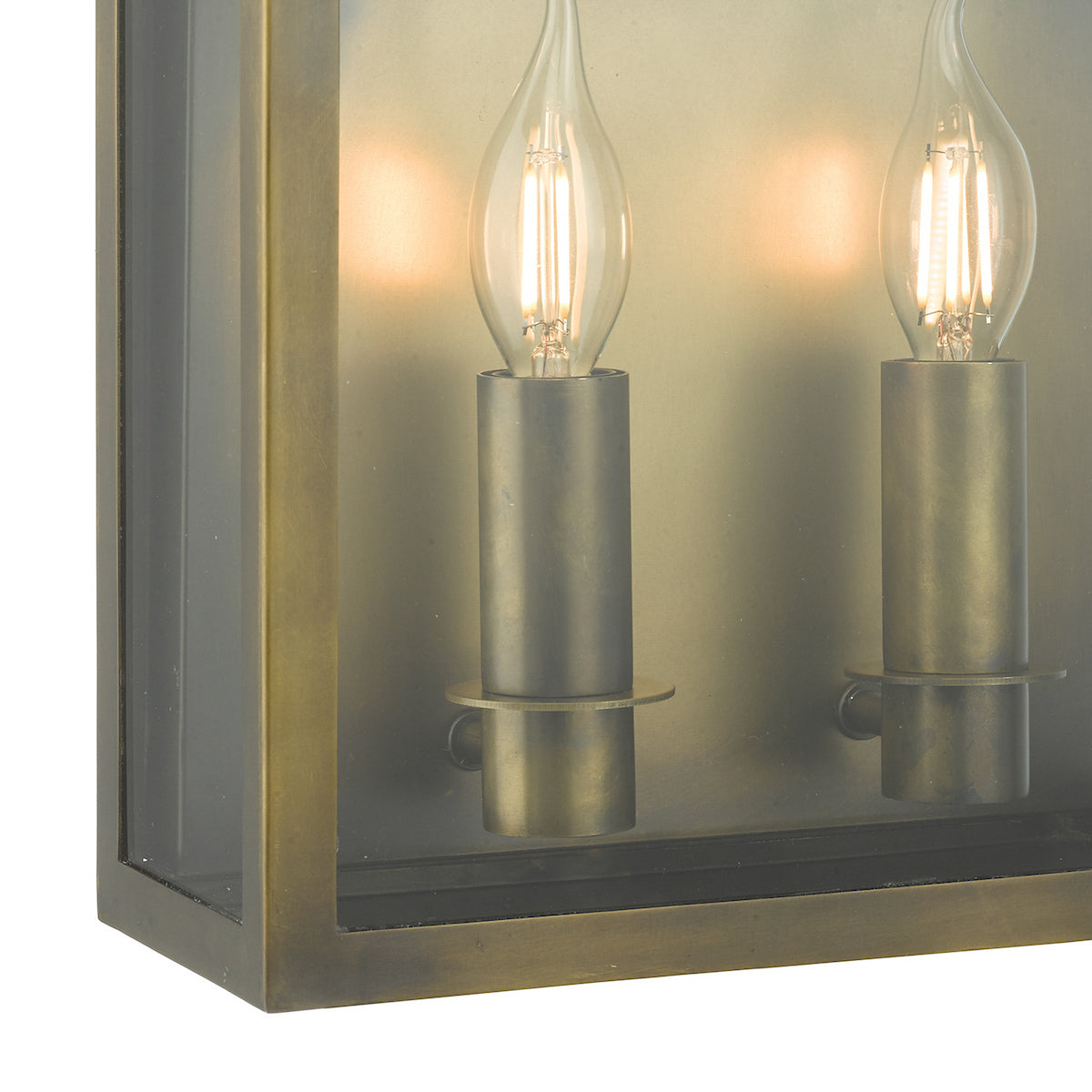 VAPOUR 2LT COACH LTN WEATHERED BRASS IP44