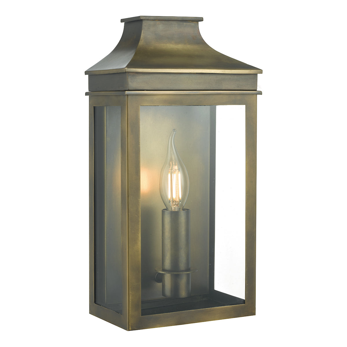 VAPOUR 1LT COACH LTN WEATHERED BRASS IP44