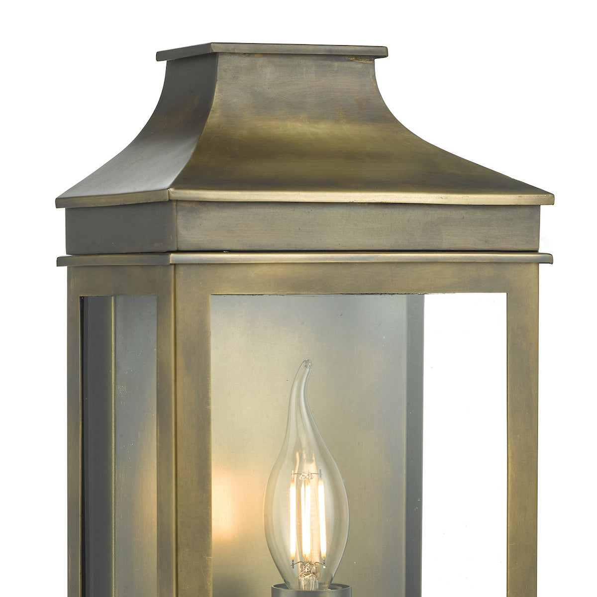 VAPOUR 1LT COACH LTN WEATHERED BRASS IP44