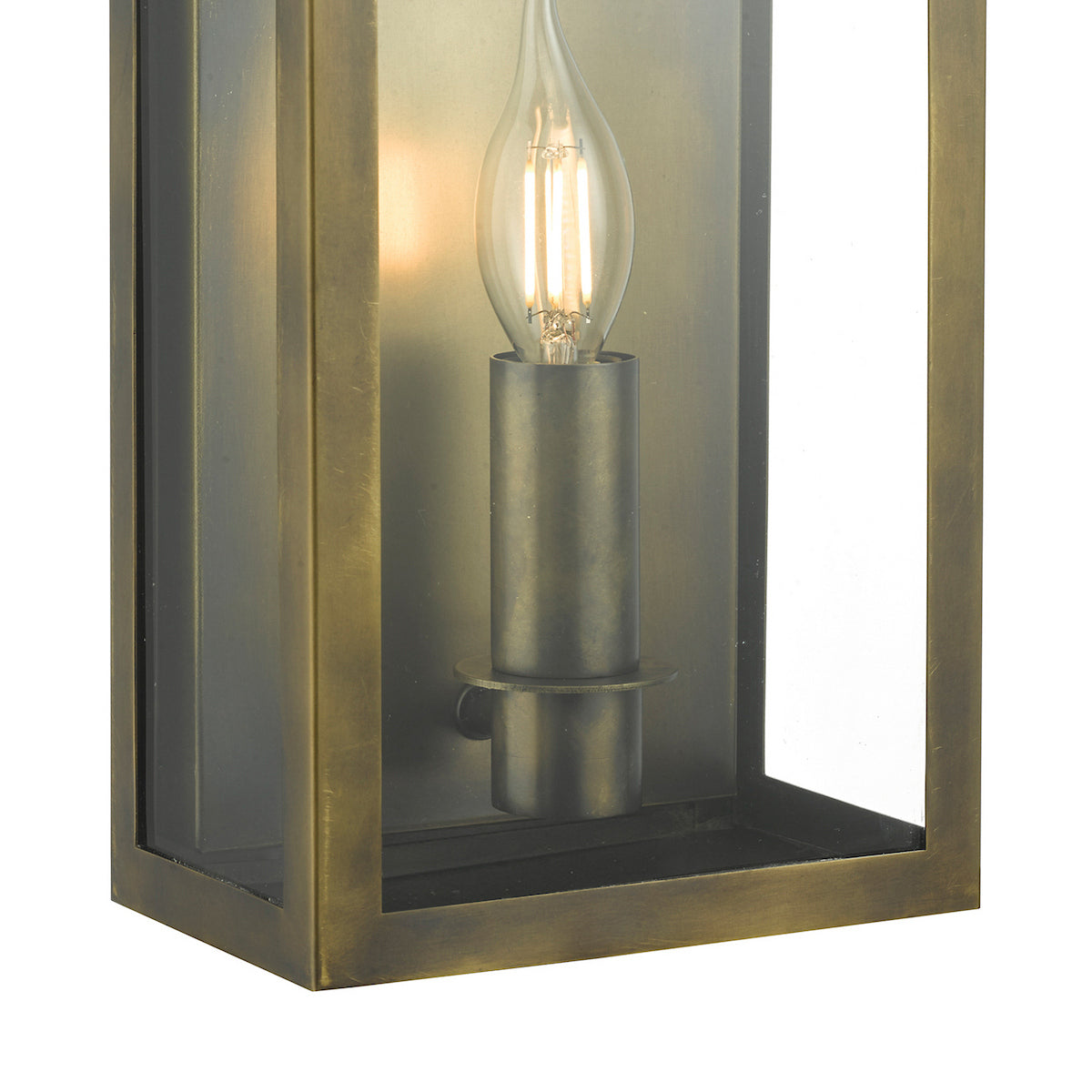 VAPOUR 1LT COACH LTN WEATHERED BRASS IP44