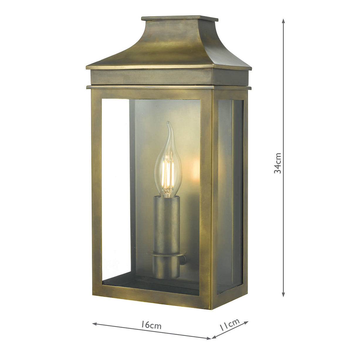 VAPOUR 1LT COACH LTN WEATHERED BRASS IP44