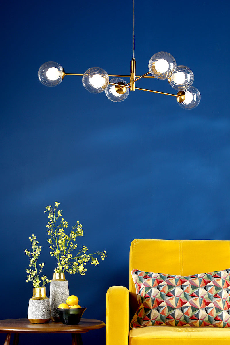 VIGNETTE 6LT PENDANT AGED BRASS CW DOUBLE ENVELOPE