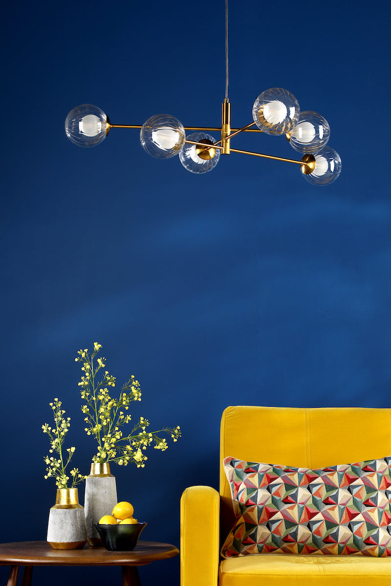 VIGNETTE 6LT PENDANT AGED BRASS CW DOUBLE ENVELOPE