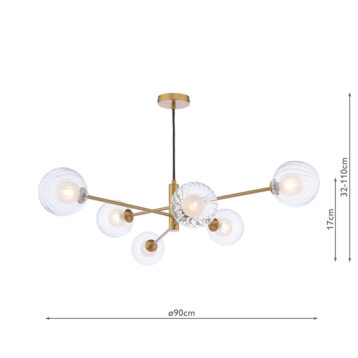 VIGNETTE 6LT PENDANT AGED BRASS CW DOUBLE ENVELOPE