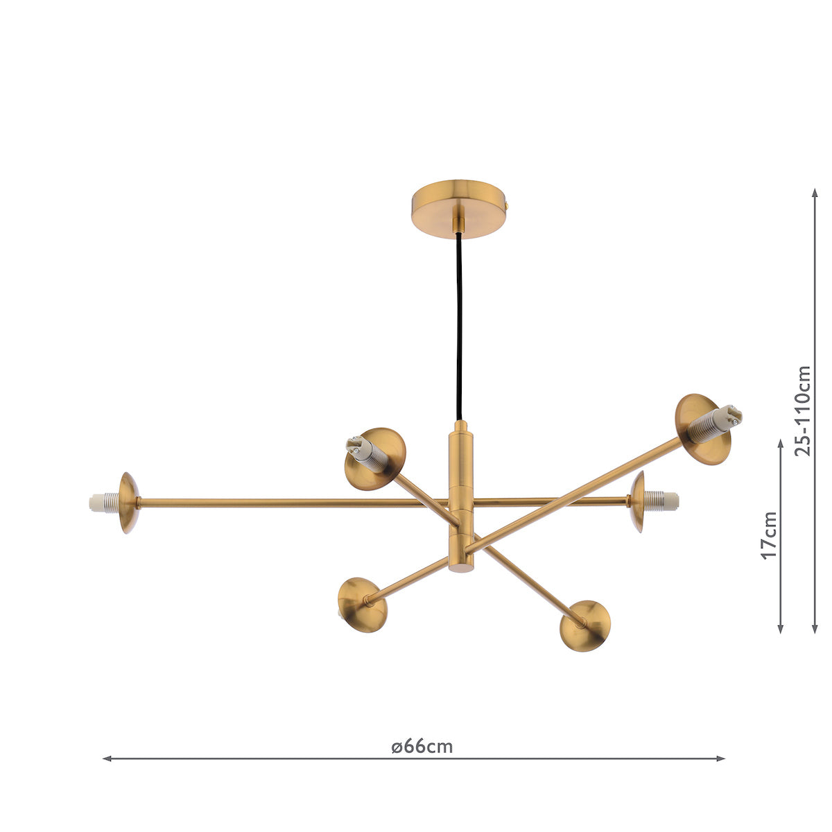 VIGNETTE 6LT PENDANT AGED BRASS FRAME ONLY