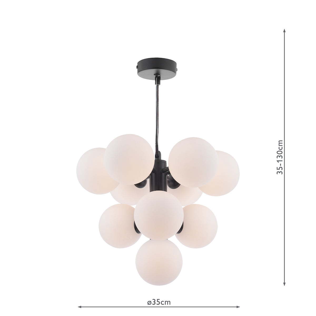 VINE 10LT TREE PENDANT BLACK CW OPAL GLS
