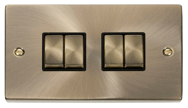 VP ANT/BR INGOT 10A 4-GANG 2-WAY SW BK