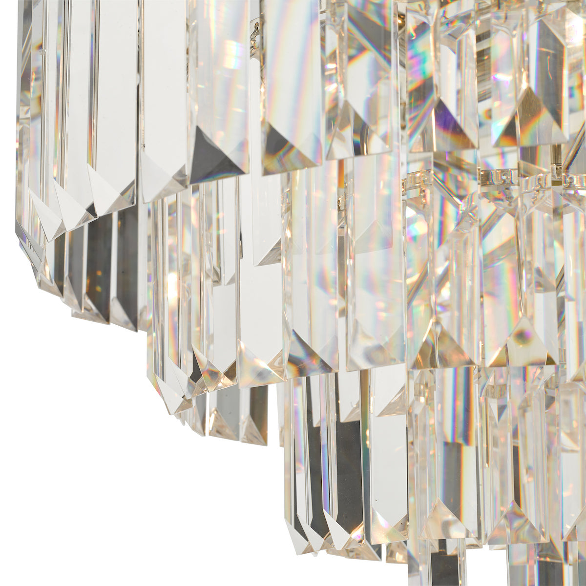 VYANA 4LT 4 TIER PENDANT POLISHED NICKEL AND CRYST
