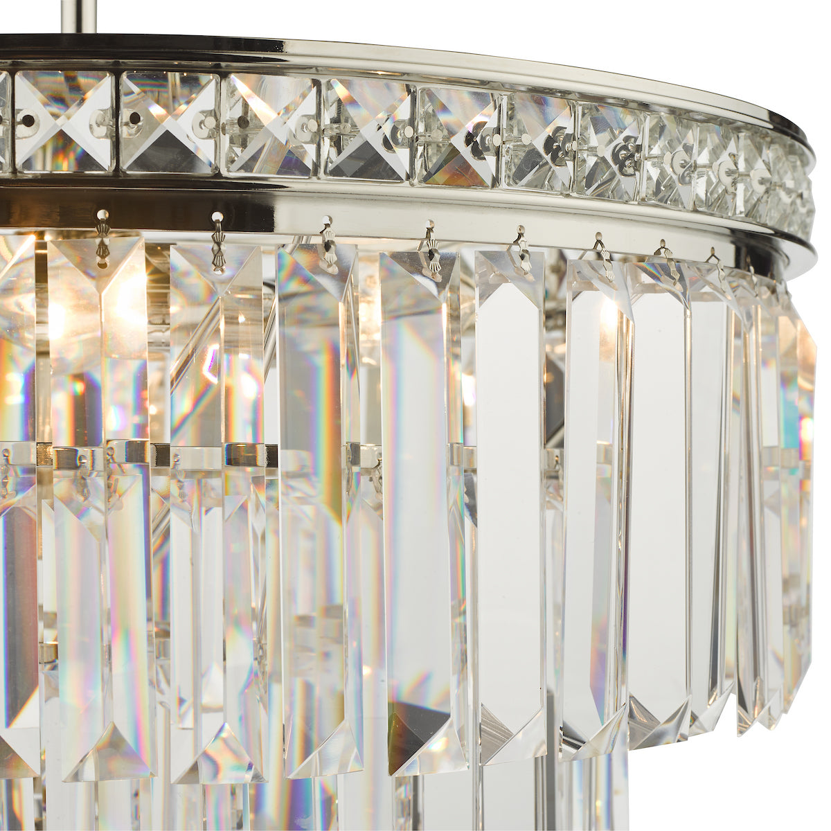 VYANA 4LT 4 TIER PENDANT POLISHED NICKEL AND CRYST