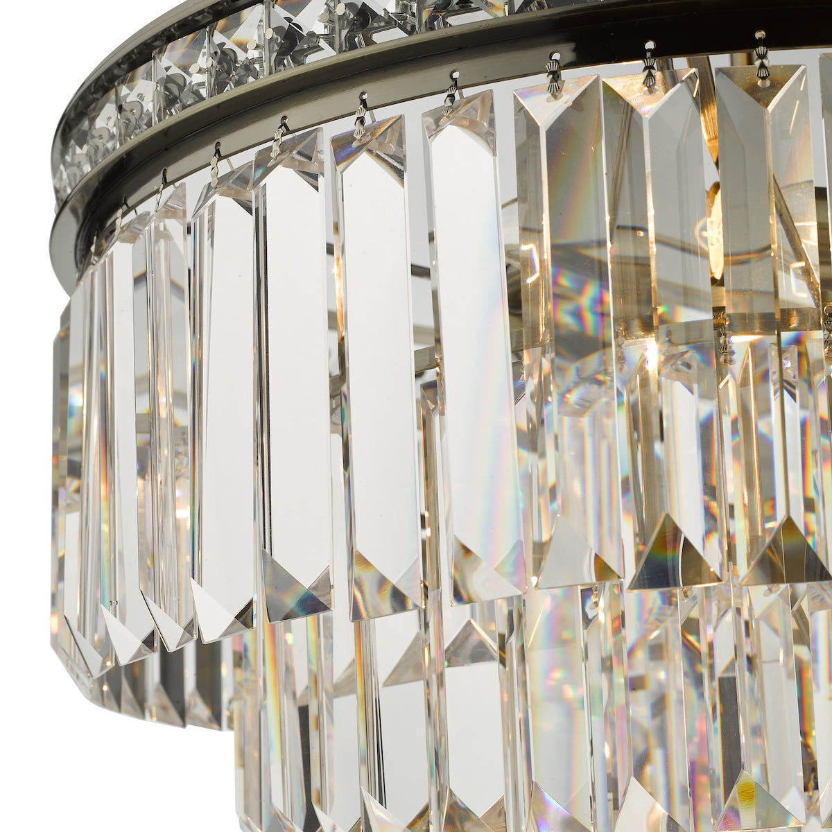 VYANA 4LT 4 TIER PENDANT ANTIQUE BRASS AND CRYSTAL