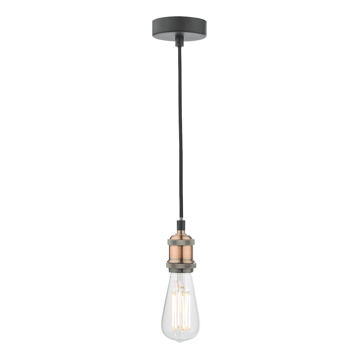 WACO 1LT E27 SUSPENSION PENDANT ANTIQUE COPPER