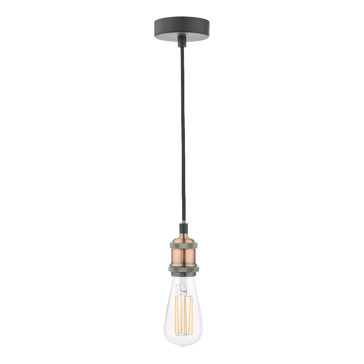 WACO 1LT E27 SUSPENSION PENDANT ANTIQUE COPPER