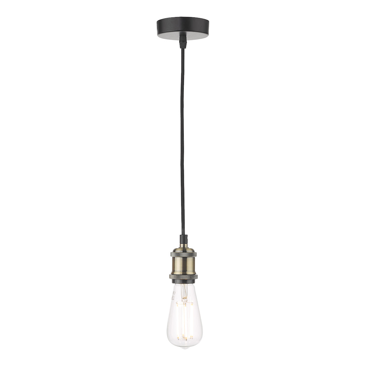 WACO 1LT E27 SUSPENSION PENDANT ANTIQUE BRASS