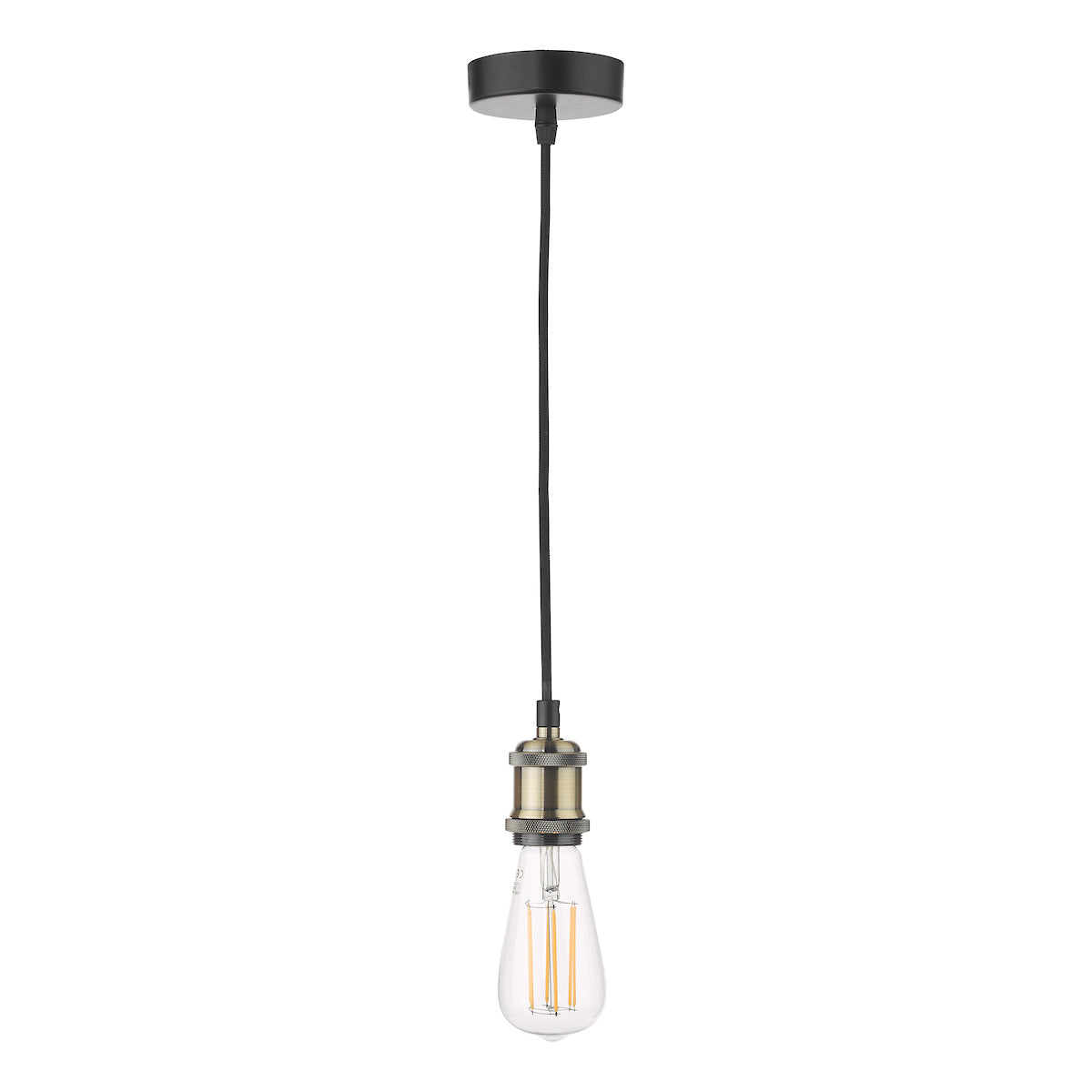 WACO 1LT E27 SUSPENSION PENDANT ANTIQUE BRASS