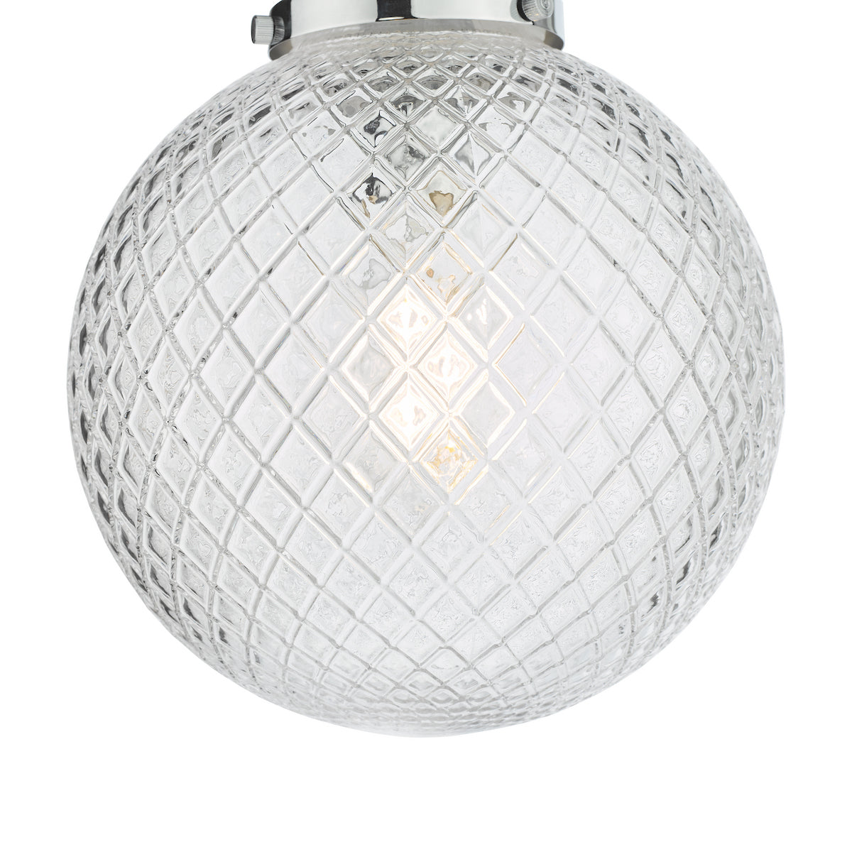 WAYNE 1LT SEMI FLUSH POL CHR TEXTURED GLASS IP44