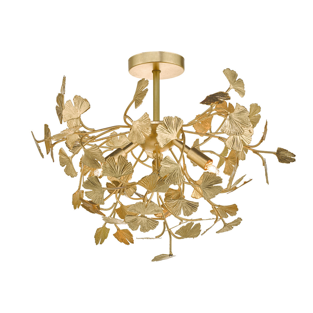 YADIRA 4LT SEMI FLUSH GOLD LEAF