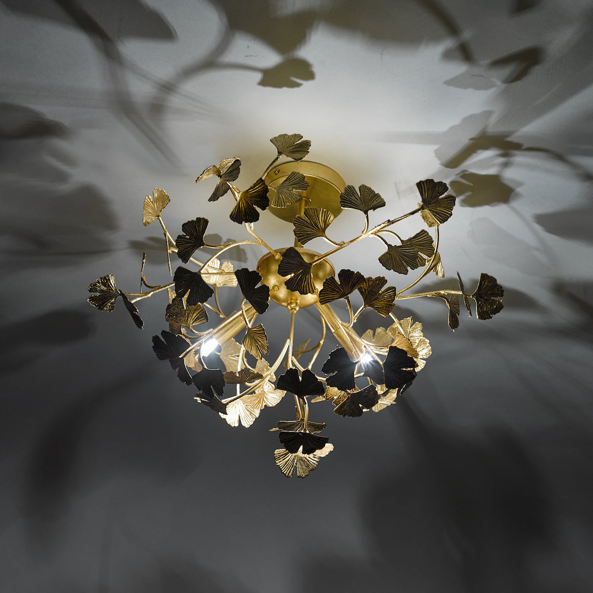 YADIRA 4LT SEMI FLUSH GOLD LEAF