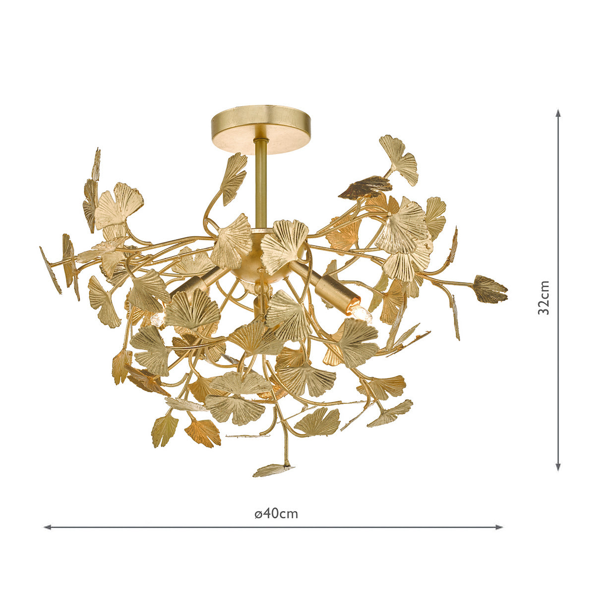 YADIRA 4LT SEMI FLUSH GOLD LEAF