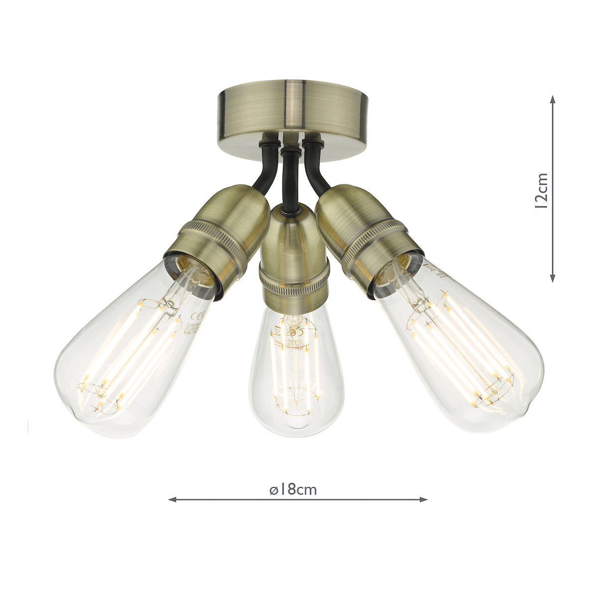 YAO 3LT FLUSH ANTIQUE BRASS