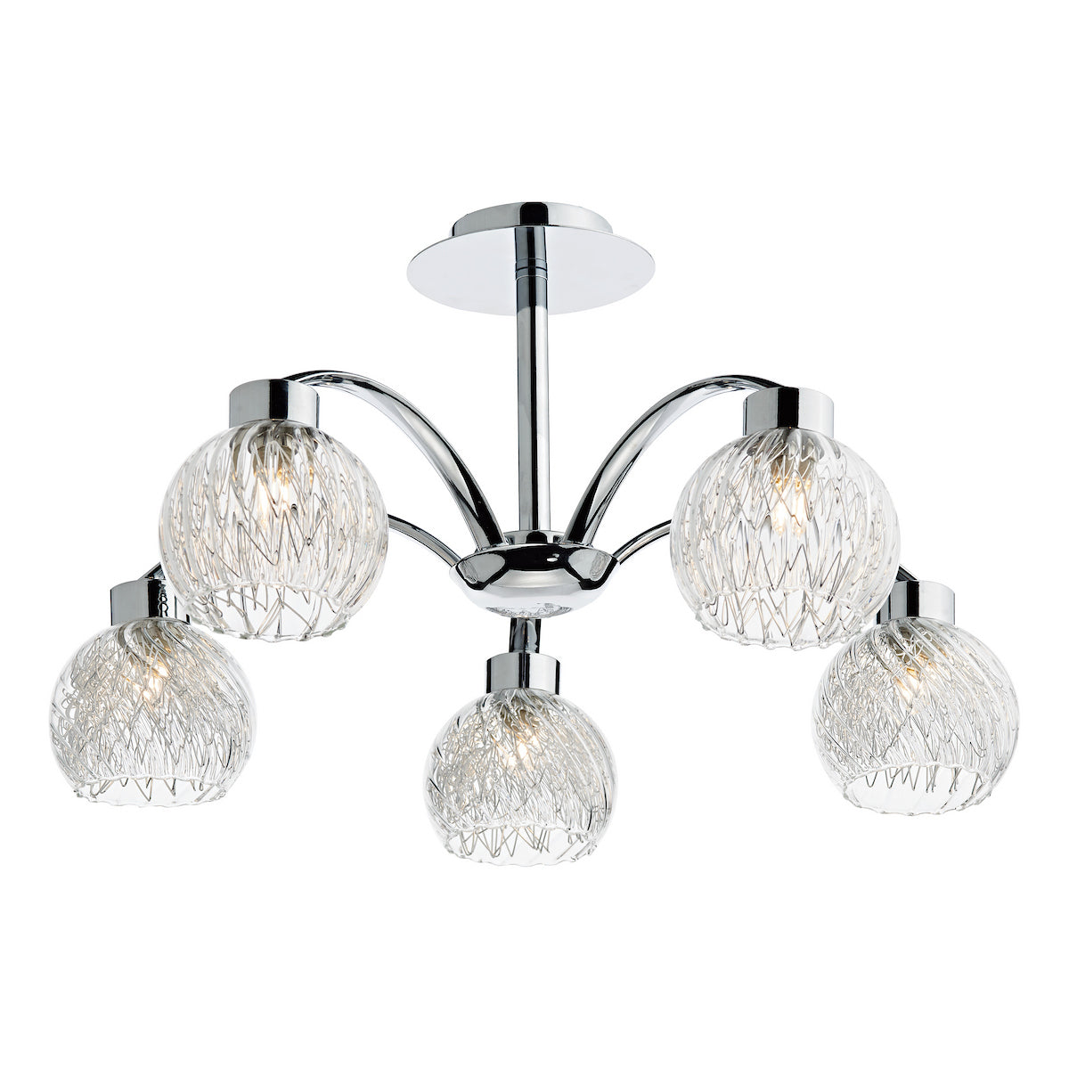 YASMIN 5LT SEMI FLUSH POL CHR