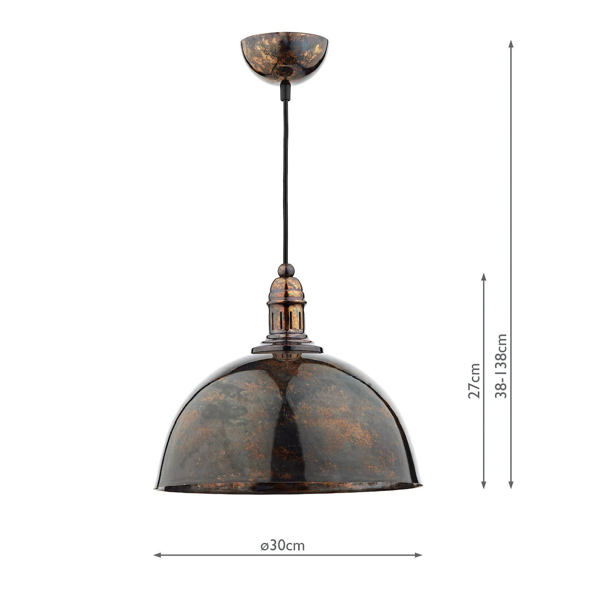 YOKO 1LT PENDANT MOTTLED BRONZE