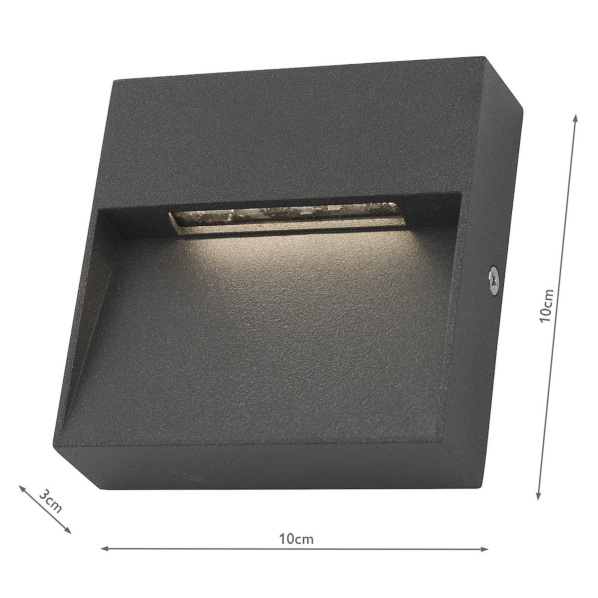 YUKON 1LT W/LT SQUARE EYELID ANTHRACITE IP65 LED