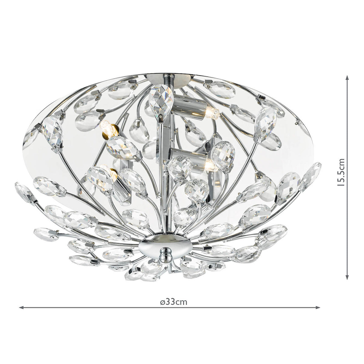 ZAFIR 3LT FLUSH POL CHR CRYSTAL