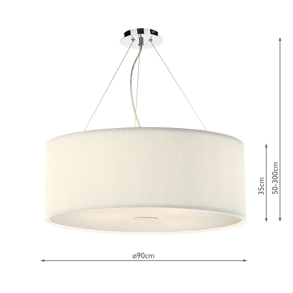 ZARAGOZA 6LT PENDANT - CREAM 90CM
