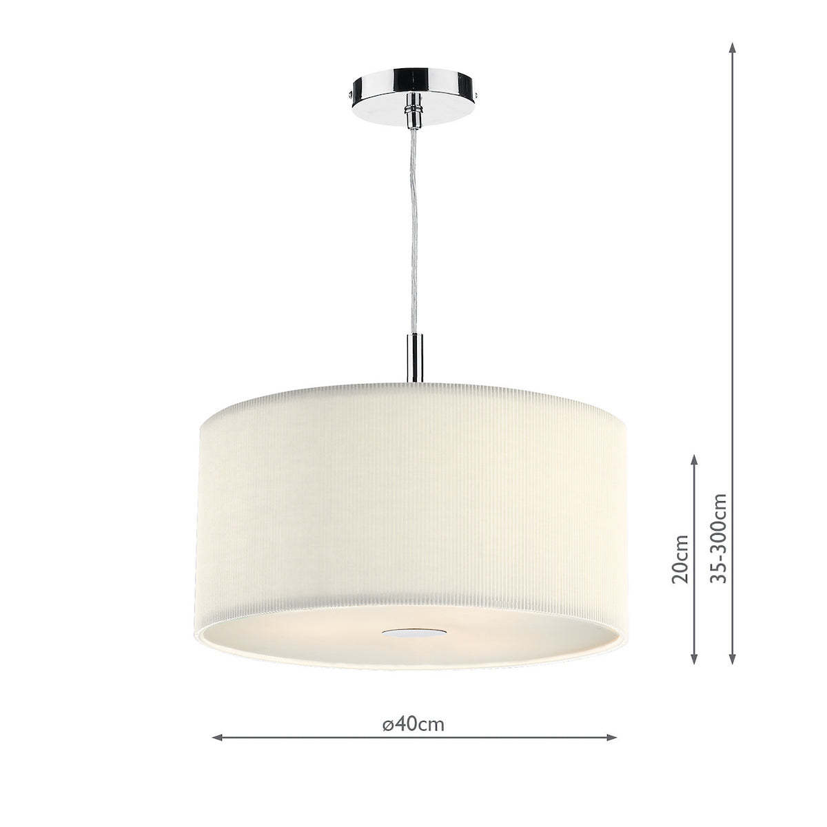 ZARAGOZA 3LT PENDANT - CREAM 40CM